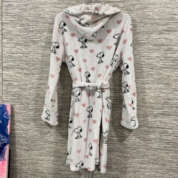 Peanuts Snoopy Womens Hooded Fleece Robe With Belt S/M - Picture 6 of 6